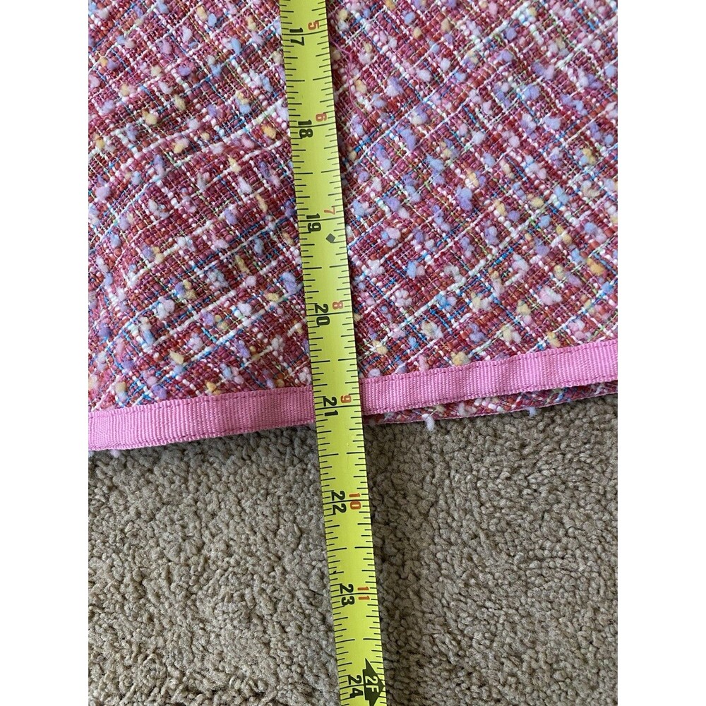 SILKLAND Pink Tweed Bouclé 2-Piece Skirt Suit Set – 70% Silk Coquette Size 12 - Picture 16 of 16